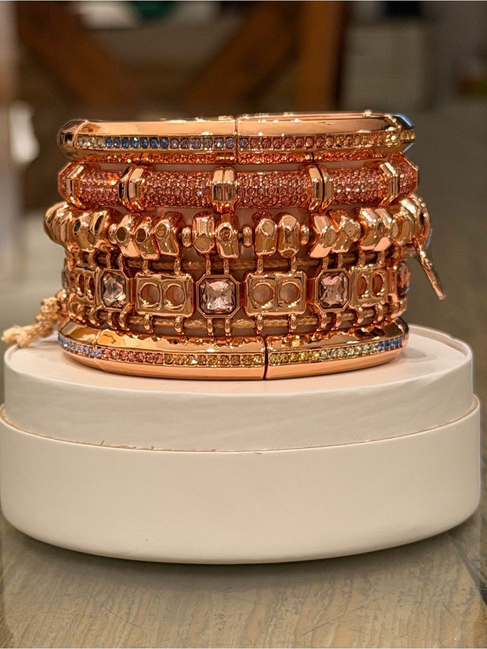 Bomb Party Bracelets New! Personally Curated Stack on Rose Gold / Multicolored